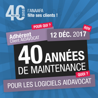 **JEU-CONCOURS** Pour ses 40 ans, l'ANAFAGC fête ses clients AIDAVOCAT !