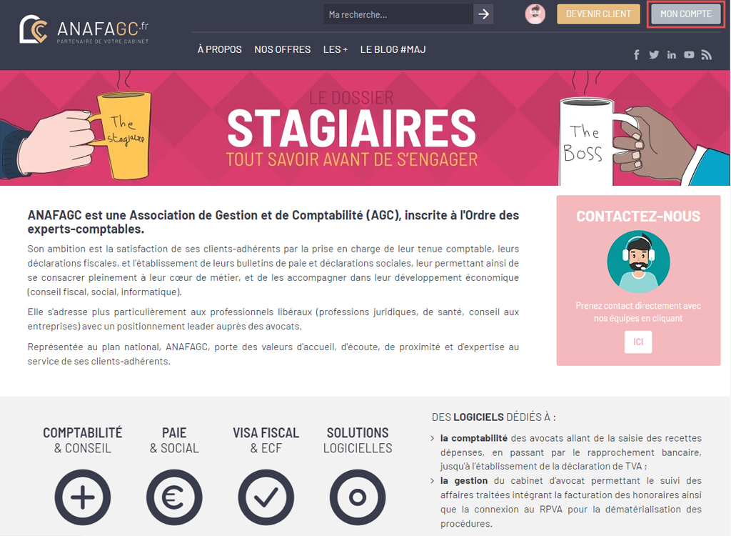 Capture de la page d'accueil du site anafagc.fr